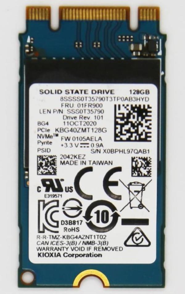 Накопитель SSD M.2  128GB Toshiba Kioxia KBG40ZMT, NVME, TLC, 2242, 1700/1400MB/s