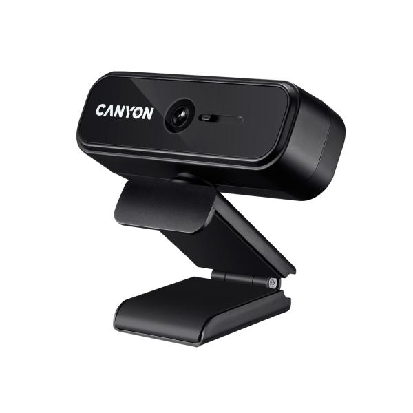 Веб камера USB2.0 Canyon CNE-HWC2N, 1920*1080, до 30 fps, 88гр, крепление на монитор, микрофон, шторка, черный
