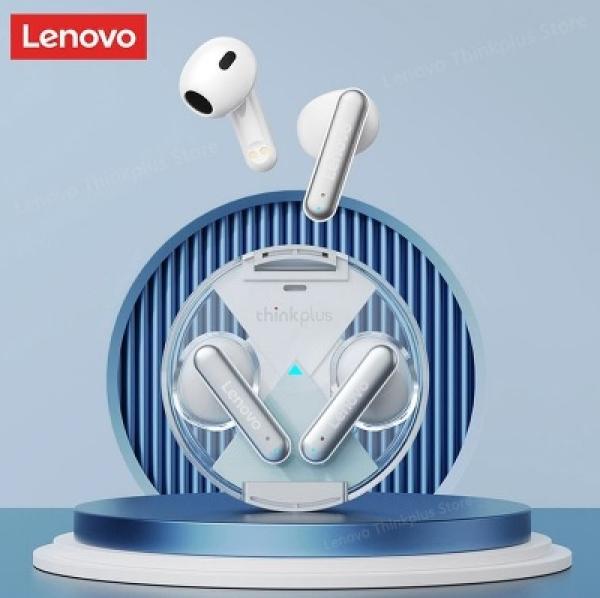 Наушники с микрофоном беспроводные BT вставные Lenovo LP10, TWS, 20..20000Гц, Bluetooth 5.2, USB-С, влагозащита, шумоподавление, сенсорное управление, 4ч/30ч, белый