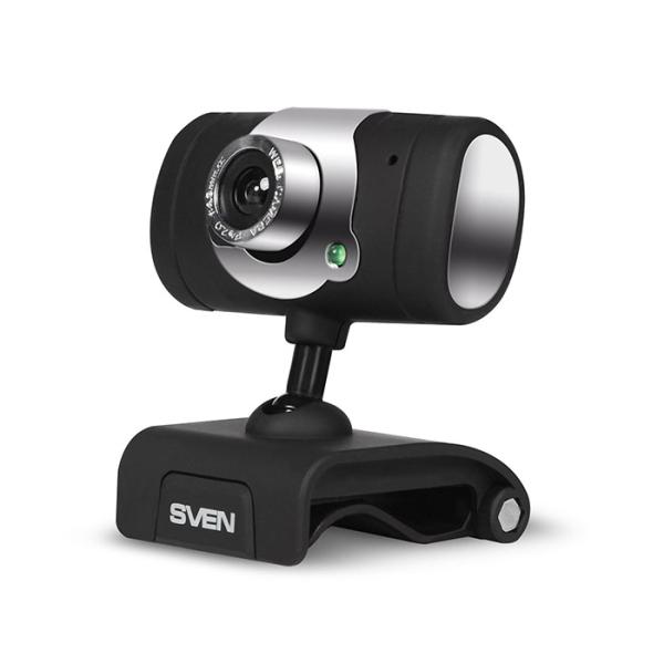 Веб камера USB2.0 Sven IC-545, 1280*1024, до 30fps, крепление на монитор, микрофон, черный-серебристый