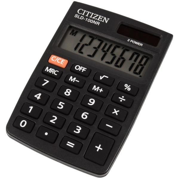 Калькулятор настольный Citizen SLD-100NR, 8 разрядов, двойное питание, черный