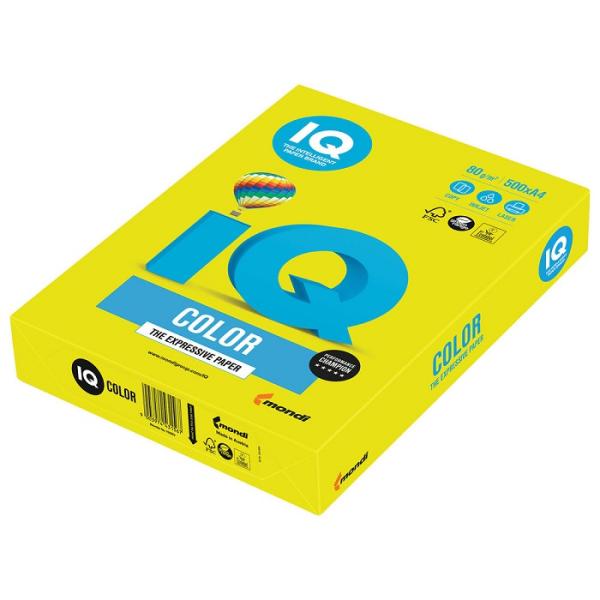 Бумага A4 IQ/Maestro Color, 80г/м2, желтая, 500 листов