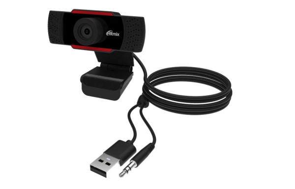 Веб камера USB2.0 Ritmix RVC-110, 1280*720, до 30 fps, крепление на монитор, микрофон, черный