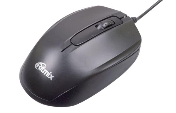 Мышь оптическая Ritmix ROM-200, USB, 3 кнопки, колесо, 800dpi, черный