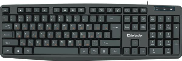 Клавиатура Defender Concept HB-164, USB, влагозащищенная, черный, 45164
