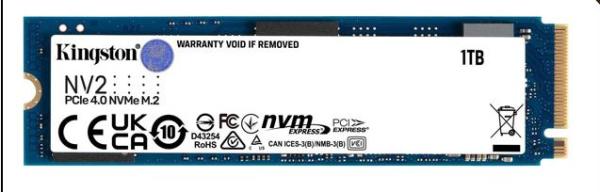 Накопитель SSD M.2 1TB Kingston SNV2S/1000G, NVMe, 3D TLC, 3500/2100MB/s