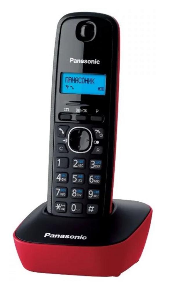 Радиотелефон DECT Panasonic KX-TGB610RUR, AOH, Caller ID, ЖКД, подсветка дисплея, 12 мелодий звонка, тел. книга 50 номеров, будильник, настенное крепление, поиск трубки, красный-черный