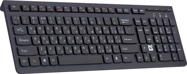 Клавиатура беспроводная Defender UltraMate SM-535, USB, FM 10м, Multimedia 4 кнопки, компактная, 2*ААА, черный, 45535