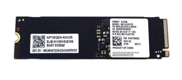 Накопитель SSD M.2  512GB Samsung PM991 (MZ-VLQ5120), NVME, TLC, 2280, 1700/1400MB/s