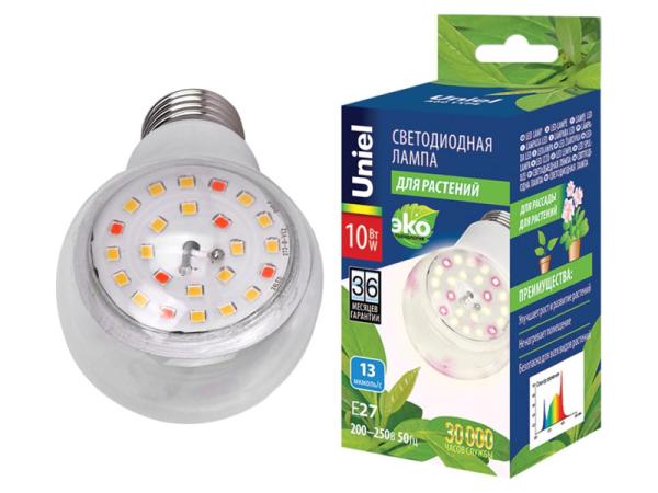 Лампа E27 светодиодная Uniel LED-A60-10W-SPFB-E27-CL PLP30WH (UL-00007404)