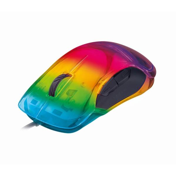 Мышь оптическая Perfeo "Chameleon" PF_B4904, USB, 8 кнопок, колесо, 12800/1000dpi, подсветка, прозрачная