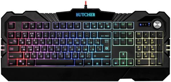 Клавиатура Defender Butcher GK-193DL, USB, влагозащищенная, колесо прокрутки, подсветка, черный, 45193