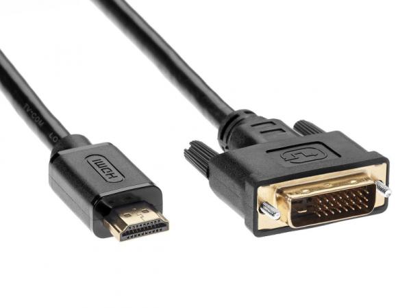 Кабель HDMI штырь - DVI штырь  5м TV-Com LCG135E-5M, черный