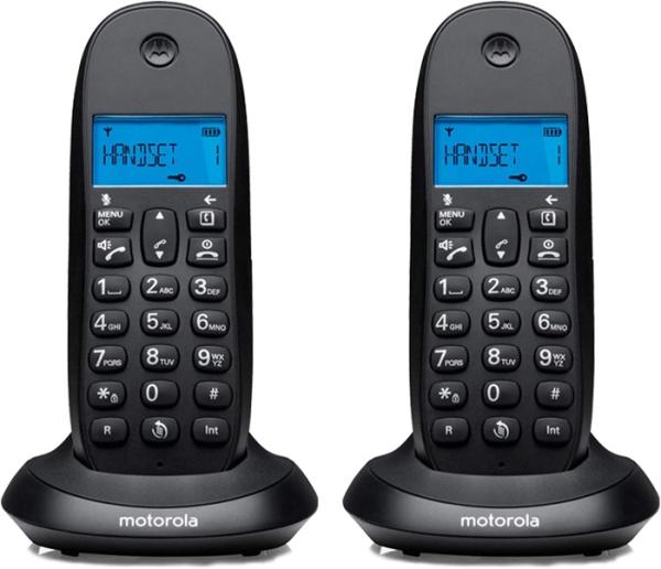 Радиотелефон DECT Motorola C1002LB+, 2 трубки, ЖКД, 10 мелодий звонка, телефонная книга 50 записей, конференцсвязь