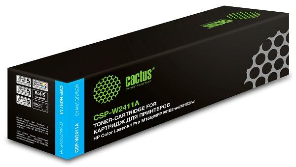 Картридж Cactus CSP-W2411A, для Color Laser Jet Pro M155/M182/ M183, синий, 850стр, совместимый