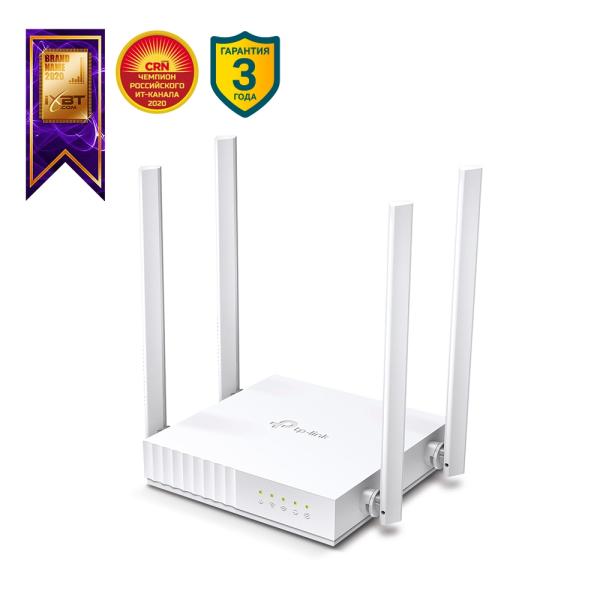 Маршрутизатор WiFi TP-LINK Archer C24, 4*RJ45 LAN 100Мбит/с, 1*RJ45 WAN 100Мбит/с, 802.11n 300Мбит/с, 2.4ГГц, 802.11ac 433Мбит/с, 5ГГц, VPN-клиент, FireWall