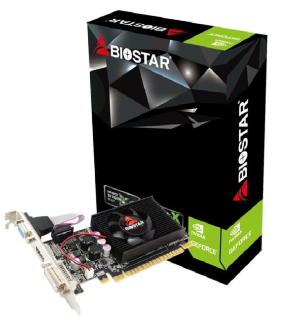 Видеокарта PCI-E GeForce  GT610 Biostar VN6103THX6, 2GB DDR3 64bit, 700/1330МГц, PCI-E2.0, HDCP, DVI/HDMI/VGA, 29Вт