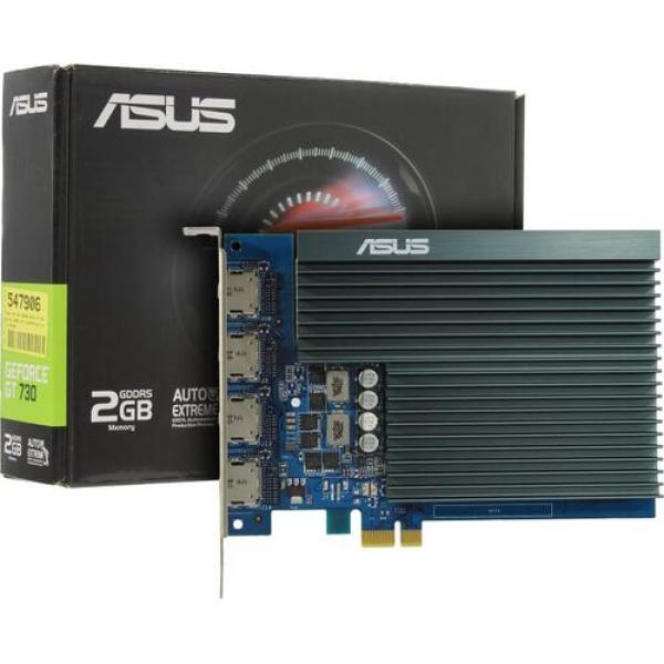 Видеокарта PCI-E GeForce  GT730 ASUS GT730-4H-SL-2GD5, 2GB DDR5 64bit 927/5010МГц, PCI-E2.0, HDCP, 4*HDMI, 75Вт