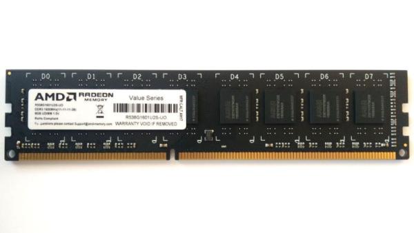 Оперативная память DIMM DDR3  8GB, 1600МГц (PC12800) AMD R538G1601U2SL-U, 1.35В