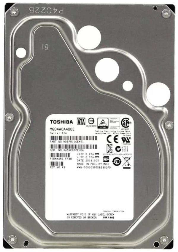 Жесткий диск 3.5" SATA  4TB Toshiba MG04ACA400E, SATAIII, 7200rpm, 128MB cache