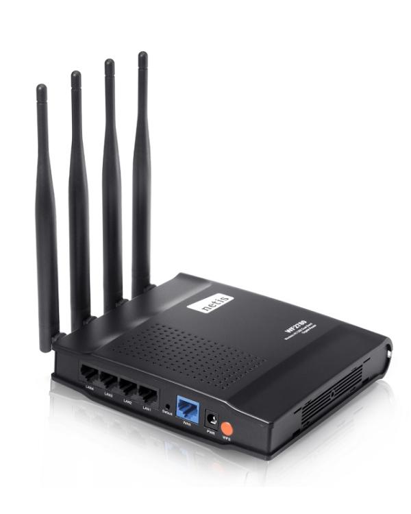 Маршрутизатор WiFi Netis WF2780, 4*RJ45 LAN 1Гбит/с, 1*RJ45 WAN 1Гбит/с, 802.11n 300Мбит/с 2.4ГГц, 802.11ac 867Мбит/с 5ГГц, VPN-клиент, Firewall