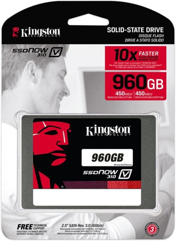 Накопитель SSD 2.5" SATA   960GB Kingston SSDNow A400  (SA400S37/960G), SATAIII, TLC, 500/450MB/s