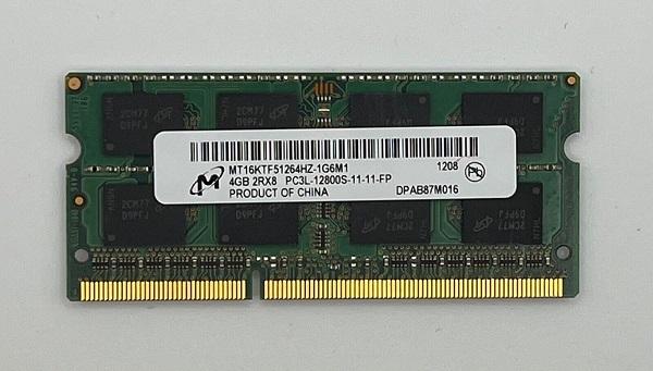 Оперативная память SO-DIMM DDR3  4GB, 1600МГц (PC12800) Micron MT16KTF51264HZ-1G6M1, 1.35В
