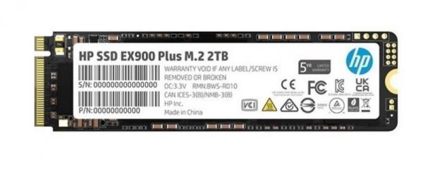 Накопитель SSD M.2 2TB HP EX900 Plus Series (35M35AA#ABB), NVMe, TLC 3D NAND, 3150/2600 МБ/с
