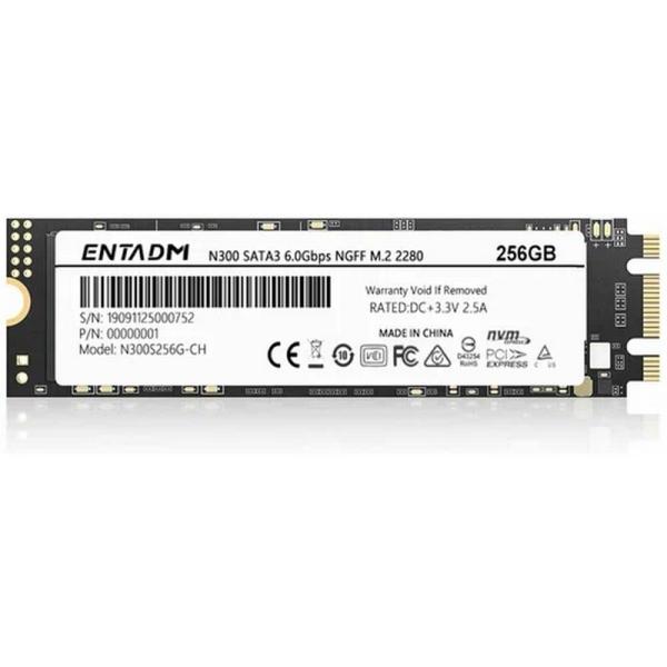 Накопитель SSD M.2  256GB ENTADM N300 N300S256G-CH, SATAIII, 3D TLC, 550/500 МБ/с