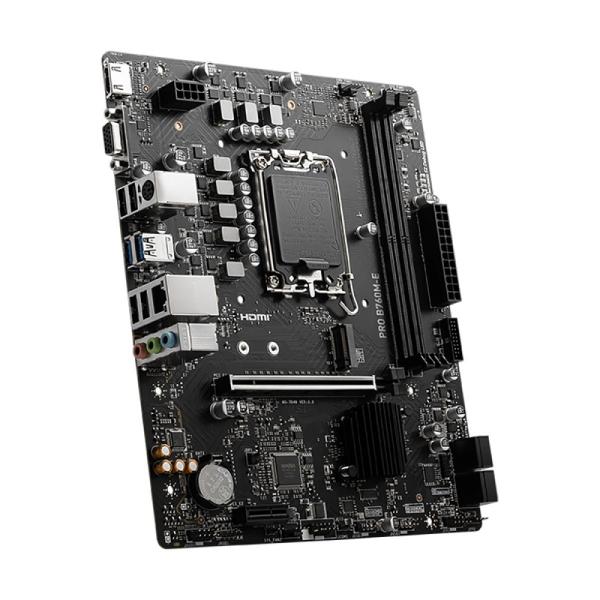 Материнская плата S1700 MSI Pro B760M-E, B760, 2*DDR5 5600 Dual Channel, PCI-E4.0x16 PCI-E3.0x1, HDMI/VGA без видео, 4*SATAIII RAID (10) M.2, Звук 7.1, 4*USB2.0/2*USB3.2, LAN1Gb, mATX ????