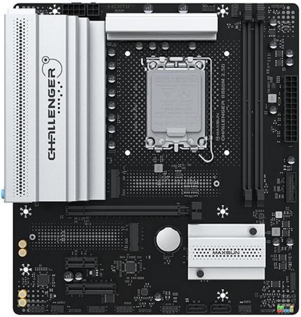 Материнская плата Maxsun MS-Challenger B860M, S1851, B860, 2*DDR5 6400, PCI-E5.0x16 PCI-E4.0x4 PCI-E4.0x1, HDMI/DP без видео, 2*SATAIII 2*M.2, Звук 7.1, 4*USB2.0/2*USB3.2, LAN2.5Gb, mATX