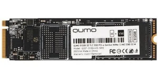 Накопитель SSD M.2  512GB QUMO Q3DT-512GHHS-NM2, PCI-E3.0, NVMe, 3D TLC, 3100/2000MB/s