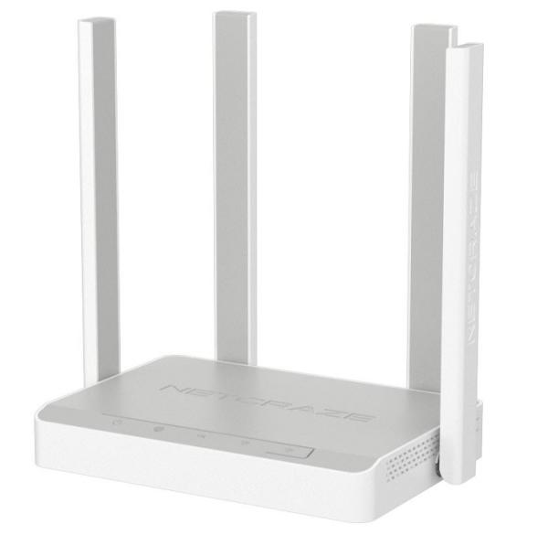 Маршрутизатор 4G WiFi Netcraze Viva NC-1913, 3*RJ45 LAN 1Гбит/с, 1*RJ45 WAN 1Гбит/с, 802.11n 300Мбит/с 2.4ГГц, 802.11ac 867Мбит/с 5ГГц, 1*USB2.0, 3G/LTE, принт-сервер, FireWall