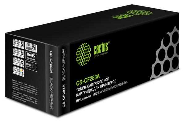 Картридж Cactus CS-CF283A, для HP M125/M127/M201/M225, черный, 1500стр, совместимый