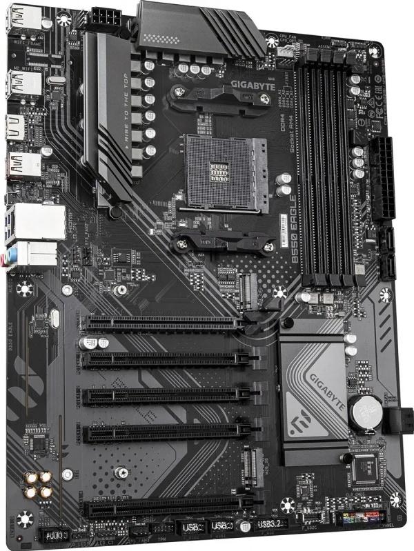 Материнская плата AM4 GIGABYTE B550 EAGLE, AMD B550, 4DDR4 3200 Dual Channel, PCI-E4.0x16 4*PCI-E3.0x1, HDMI, 4*SATAIII RAID(0,1,10), 2*M2, Звук 7.1, 4*USB2.0/3*USB3.2/USB-C, LAN1Gb, ATX